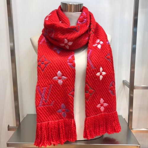 LOUIS VUITTON Wool Silk Logomania Scarf Lvs44468